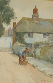 Adam Edwin Proctor (1864-1913), ‘A Devon Cottage’, signed and dated '08, watercolour, 26 x 17cm